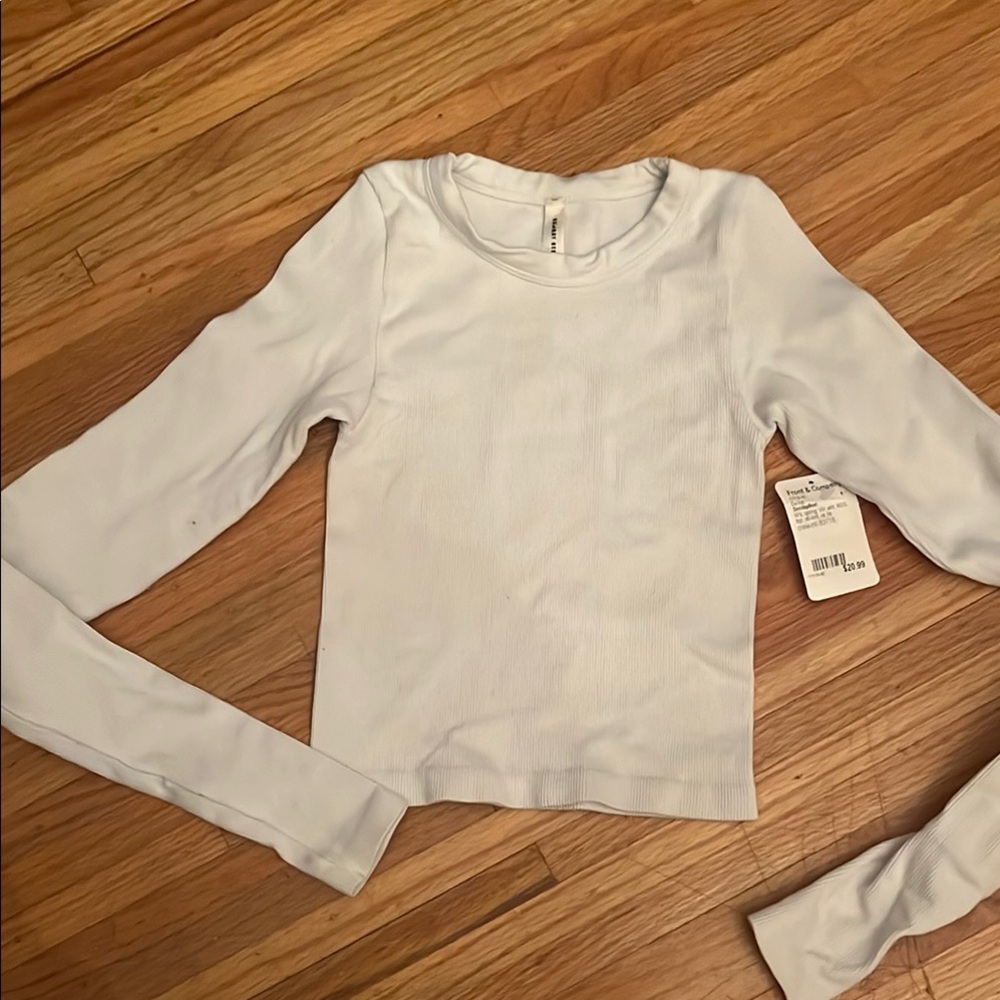 Sunday Best White and Silver Long Sleeve Tee